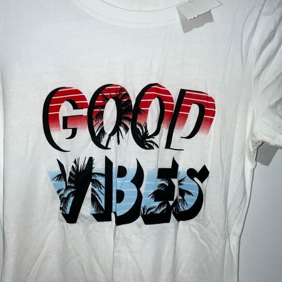 Heart & Hips Women's White Good Vibes Crew Neck Tunic T-Shirt Small NWT - Picture 4 of 8